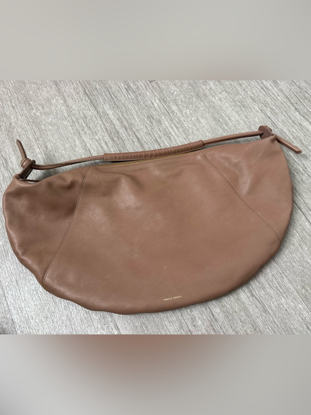 Mansur Gavriel Soft M Hobo Brown Leather Oversized Slouchy Quiet Luxury Bag